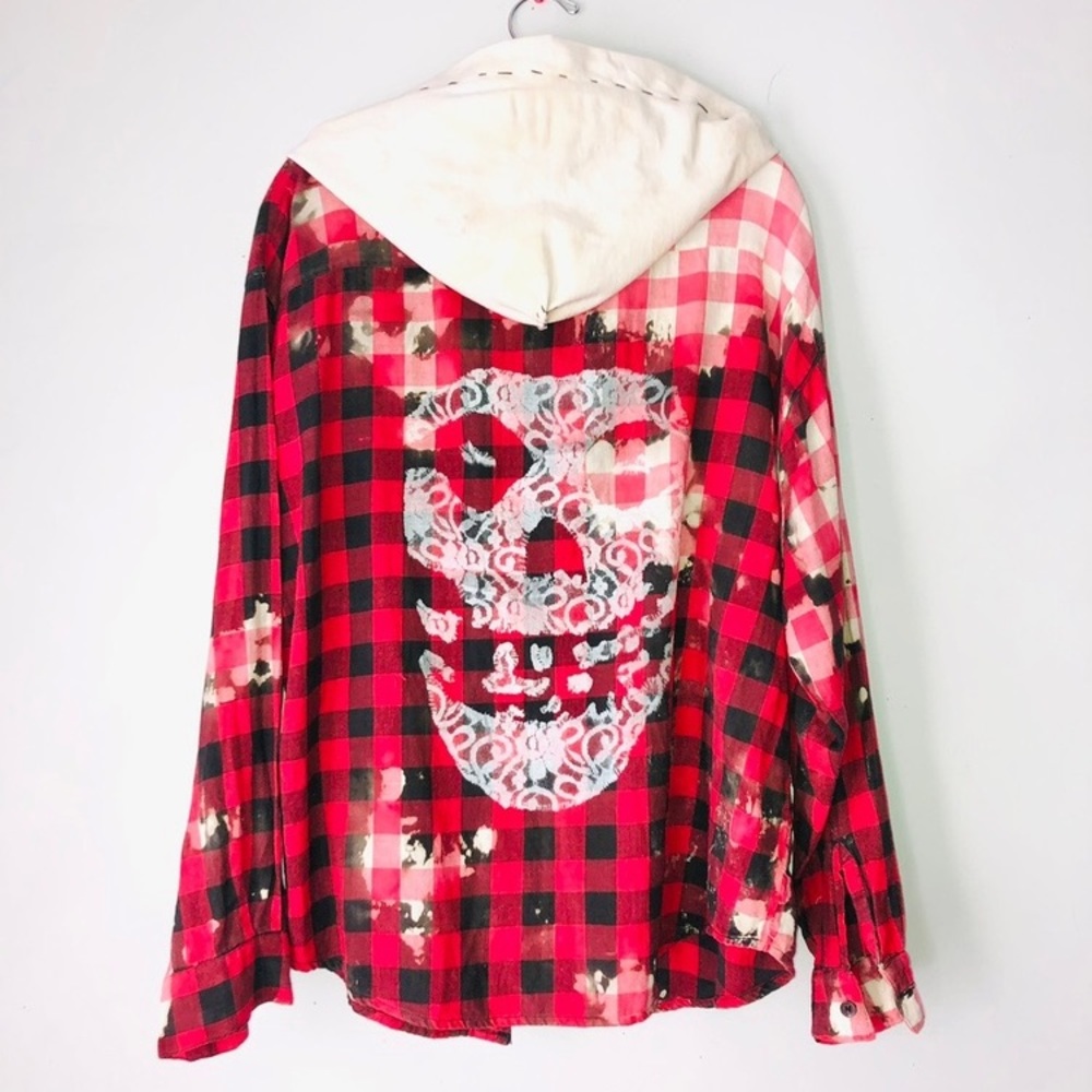 Buffalo Check vintage flannel Lace Misfits skull super rare